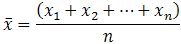 Formula of Mean